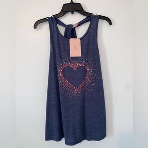 Blue Heart Graphic Women's Tank Top Size small